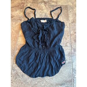 Y2K Vintage Hollister California‎ Top Ruffle Front Fitted Cami Blouse Medium EUC